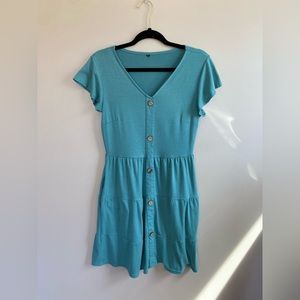 Womens stretchy green summer dress